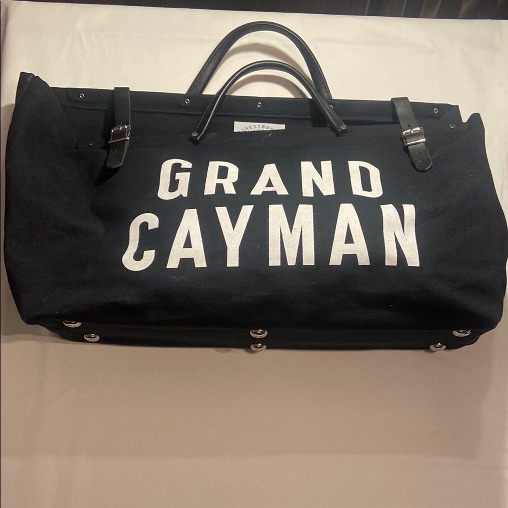 FORESTBOUND GRAND CAYMAN CANVAS UTILITY BAG IN BLACK VACATION BAG